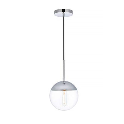 Living District Eclipse 1-Light Metal & Glass Pendant in Brass and Clear