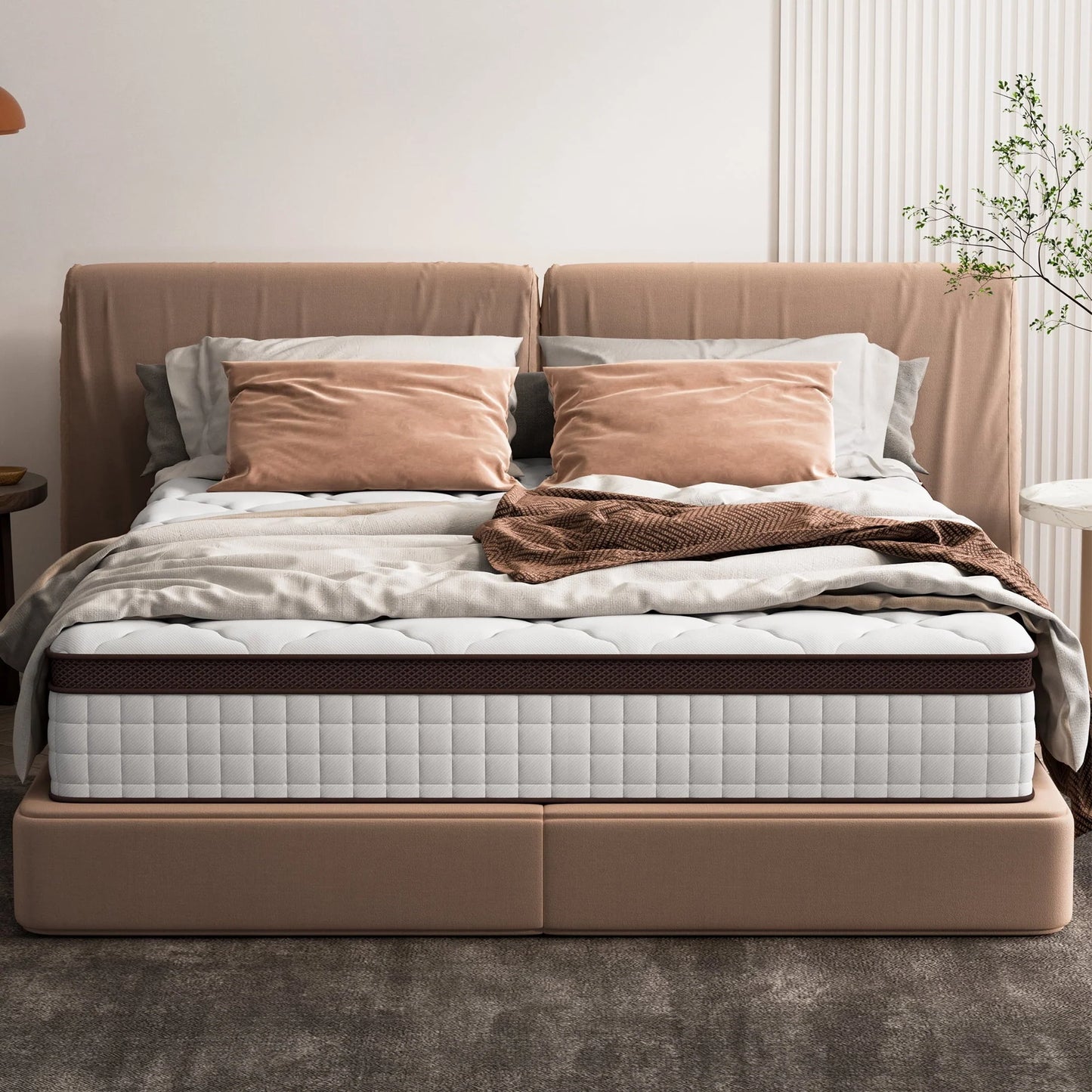 Full Size Mattress, Kescas 10 Inch Hybrid Mattress Full with Fiberglass Free, Memory Foam, Breathable Euro Pillow Top Mattress for Cooler Sleep Supportive & Pressure Relief, Medium Firm