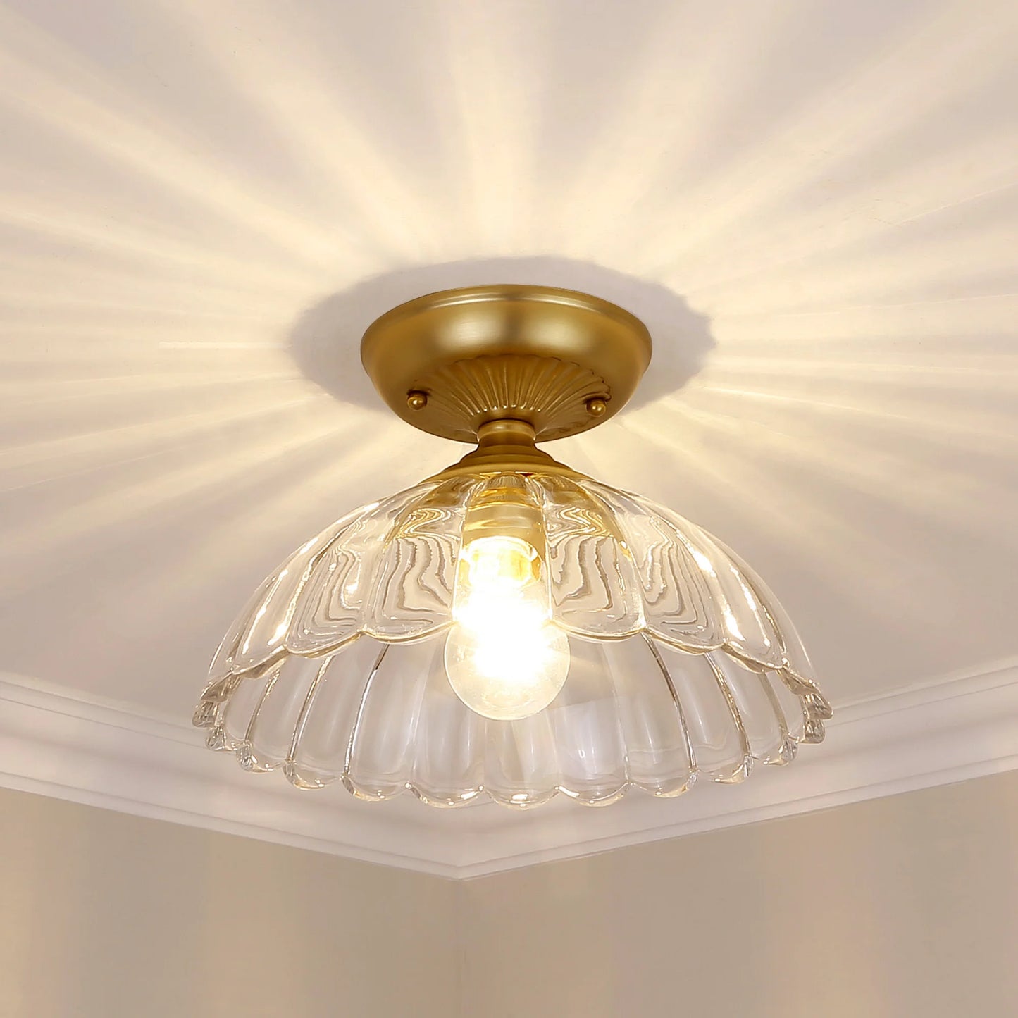 Audra 1-Light Semi-flush in Matte Black and Clear Glass