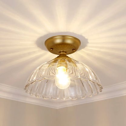Audra 1-Light Semi-flush in Matte Black and Clear Glass