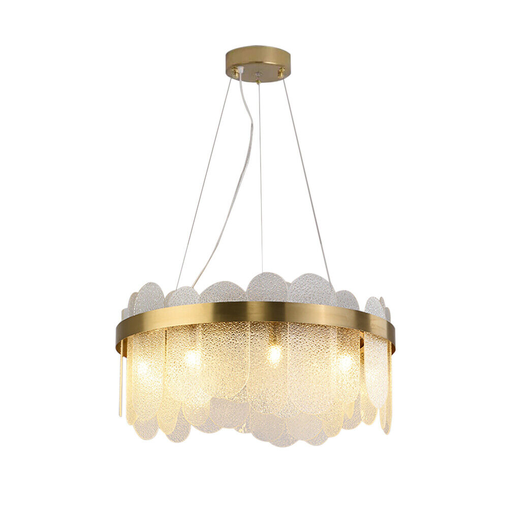 FETCOI Luxury LED Crystal Glass Pendant Lamp Luxury Chandelier Lighting Fixture Ceiling Light (9-Light)