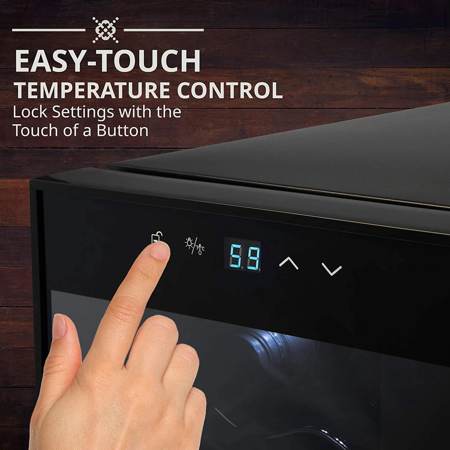 Ivation 18-Bottle Glass Door Compressor Refrigerator, Black