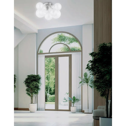 Dainolite 3 Light Flush Mount, Aged Brass w/Clear Spiral Glass