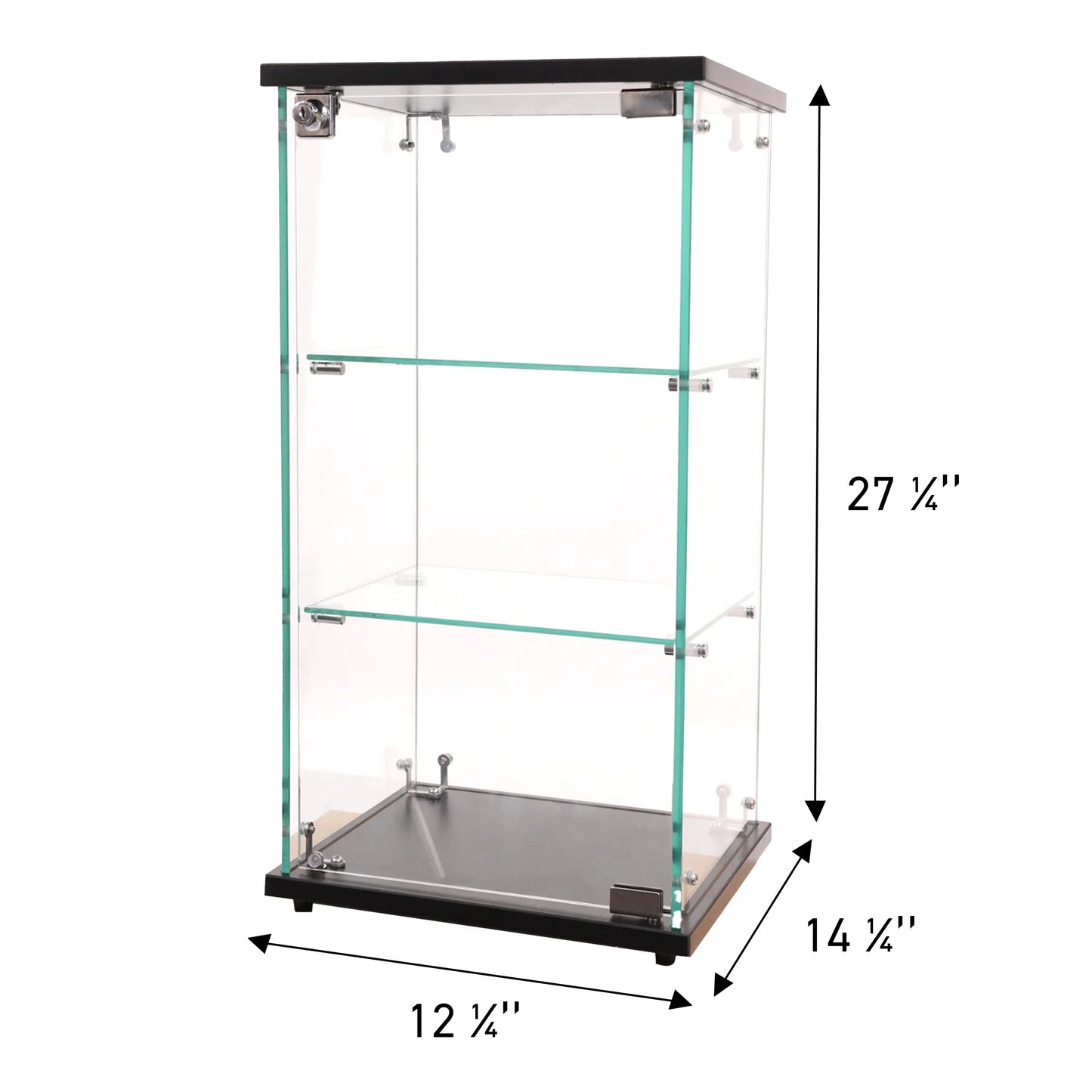 SSWBasics Infinity Countertop Glass Display Case (Ready to Assemble) - 12-1/4"W x 14-1/4"D x 27-1/4"H - Showcase Cabinet Bookcase with Lock Perfect for Displaying Smaller Items