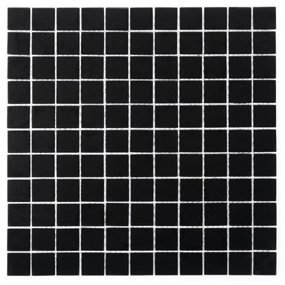 10 pack Black 11.8 in. x 11.8 in. 1x1 Matte Finished Glass Mosaic Floor and Wall Tile (9.67 sq. ft./Case)