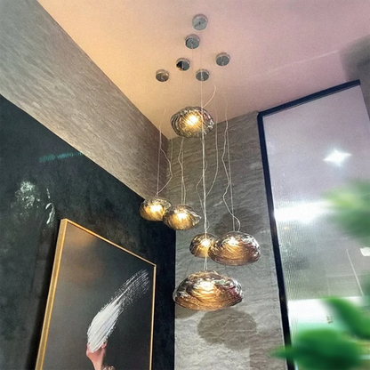Arturesthome Creative Nordic Glass Pendant Light,Glass Dining Room Kitchen Island,Glass Hanging Lamp