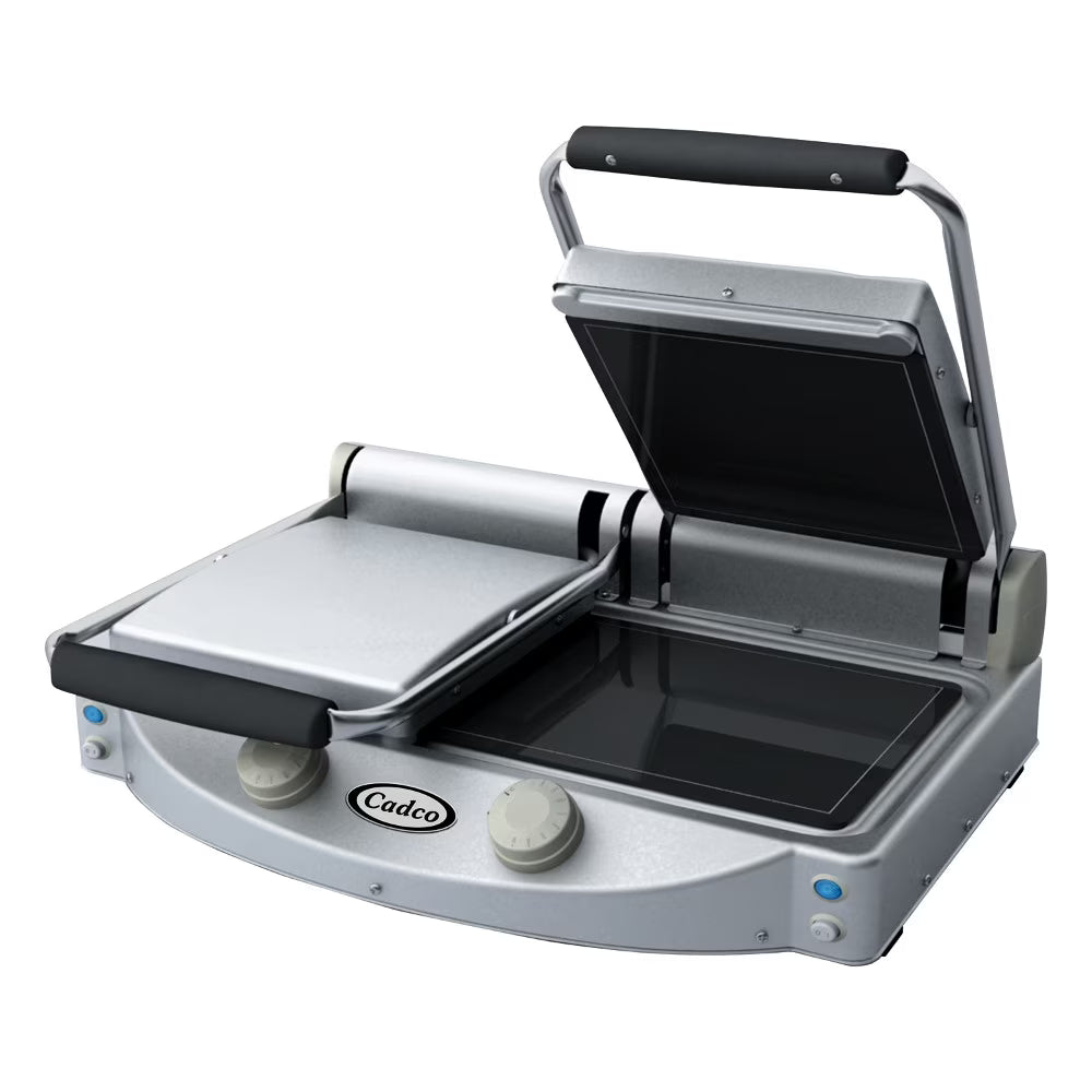 Cadco CPG-20F Double Clamshell Grill - Smooth Black Glass-Ceramic Grill Surfaces