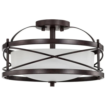 Nuvo 60-5335 - Ginger - 2 Light Semi Flush w/Etched Opal Glass