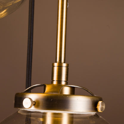 JYYQ.INC 5-Lights Modern Staircase Globe Bubble Glass Linear Chandelier Gold