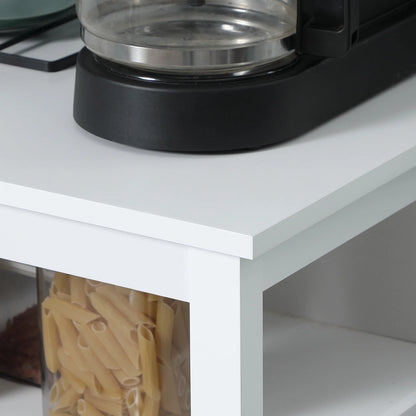 HOMCOM Kitchen Storage Sideboard Cabinet with Open Shelf and Glass Door Cabinets