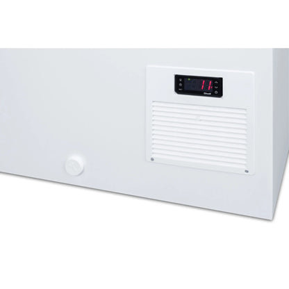 Flat top commercial ice cream freezer with sliding glass lid, digital thermostat, novelty baskets, and 16.6 cu.ft. capacity