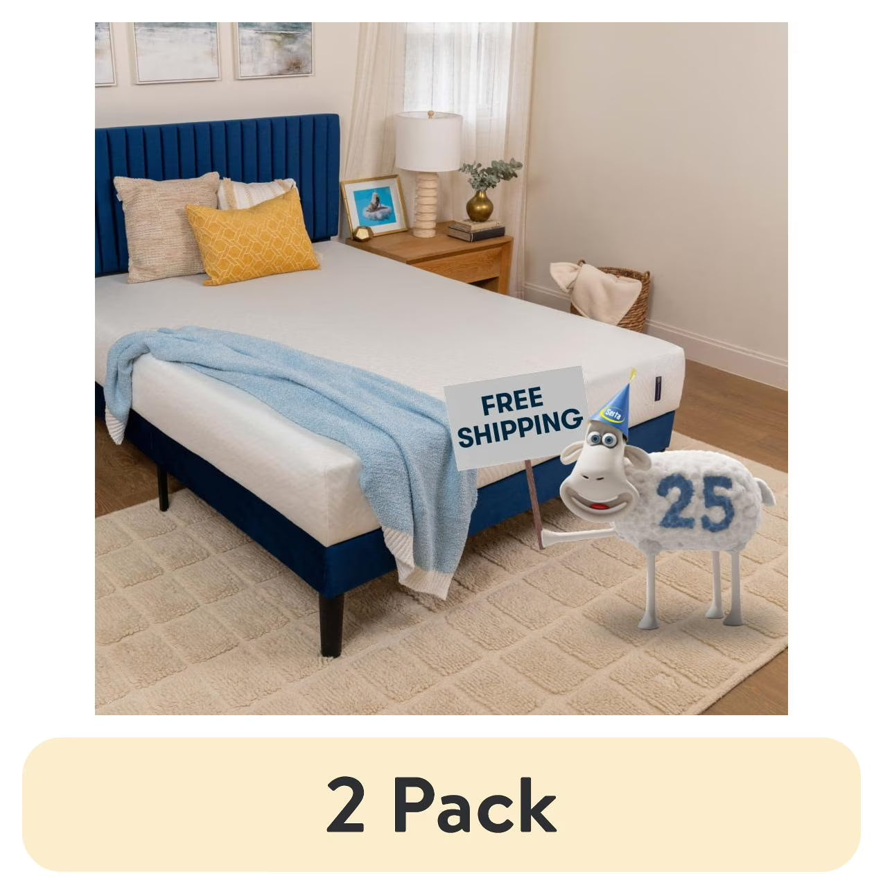 (2 pack) Serta 10" Medium Gel Memory Foam Cooling Full Tight Top Mattress - Fiberglass Free