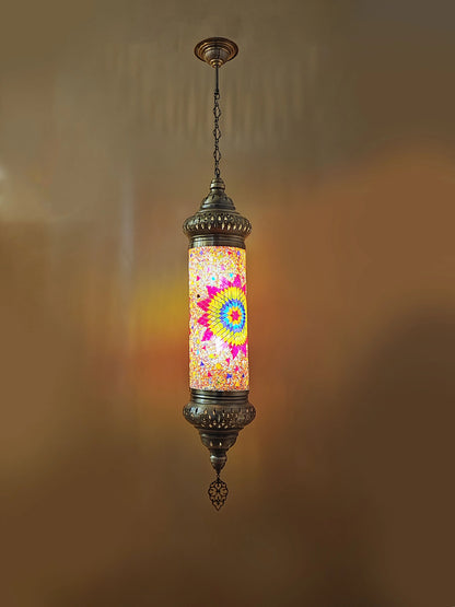 Angora Tantine Turkish Lamp | Blown Glass Turkish Pendant Hanging Lamps for Living Room (51.18")