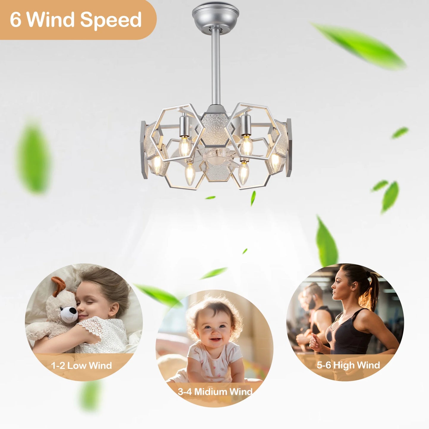 Cusp Barn 19 Inch Farmhouse Ceiling Fan with Remote, Vintage Cage Glass Light Fixture, Rustic Industrial Ceiling Fan for Patio, Kitchen, Bedroom