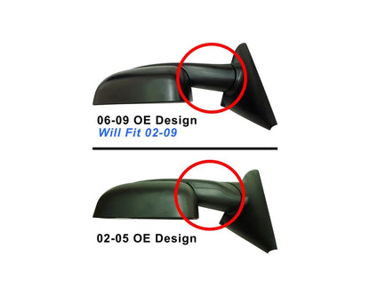 Kool Vue Towing Mirror Compatible With 2002-2009 Dodge Ram 3500 2500 Right Passenger Side Heated w/Blind Spot Corner Glass Textured Black