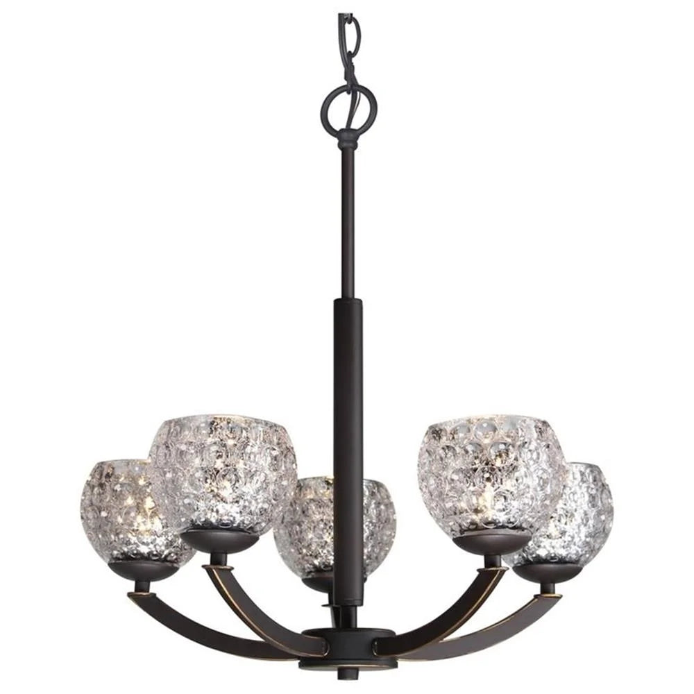 Woodbridge Lighting Mirage 5-Light Mercury Glass & Steel Chandelier in Bronze