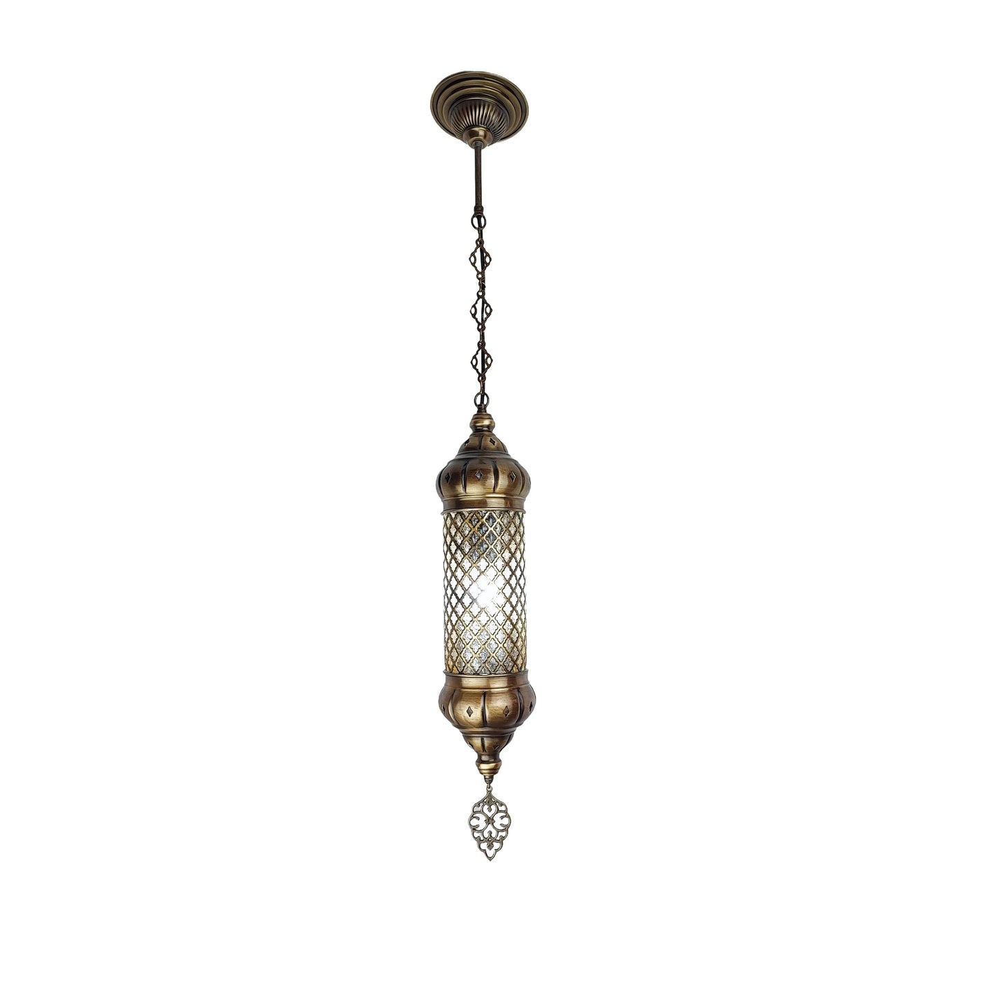 Angora Tantine Turkish Lamp | Blown Glass Turkish Pendant Hanging Lamps for Living Room (51.18")