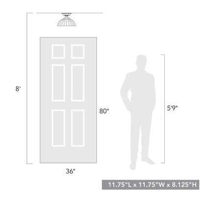 Audra 1-Light Semi-flush in Matte Black and Clear Glass