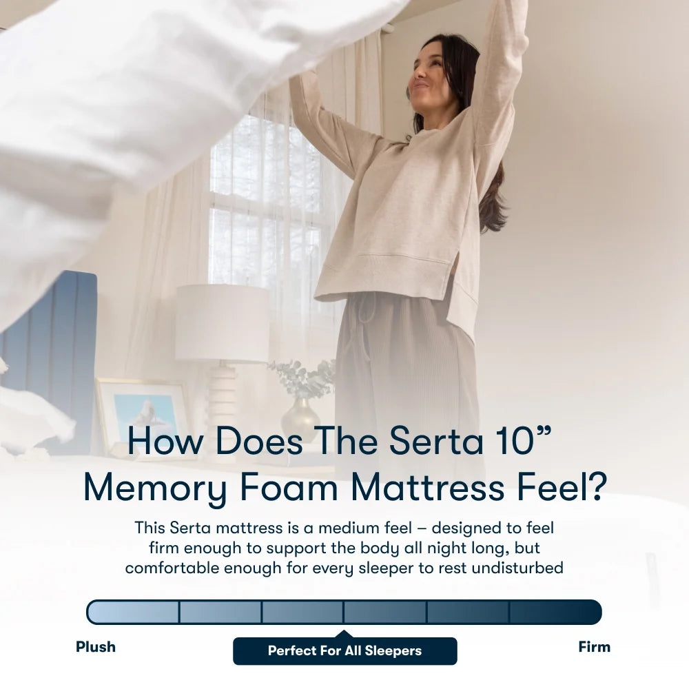 (2 pack) Serta 10" Medium Gel Memory Foam Cooling Full Tight Top Mattress - Fiberglass Free