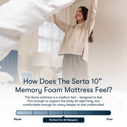 (2 pack) Serta 10" Medium Gel Memory Foam Cooling Full Tight Top Mattress - Fiberglass Free