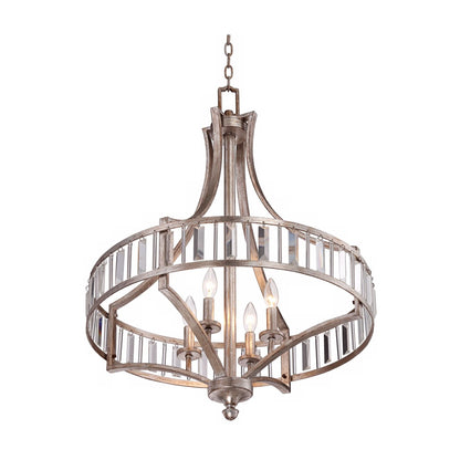 Vienna Full Spectrum Soft Silver Chandelier 24" Wide Crystal Glass 4-Light Fixture for Dining Room House Kitchen Bedroom