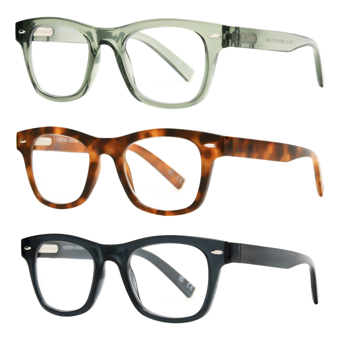 Design Optics by Foster Grant #817 Way Style Reading Glasses, 3-pack