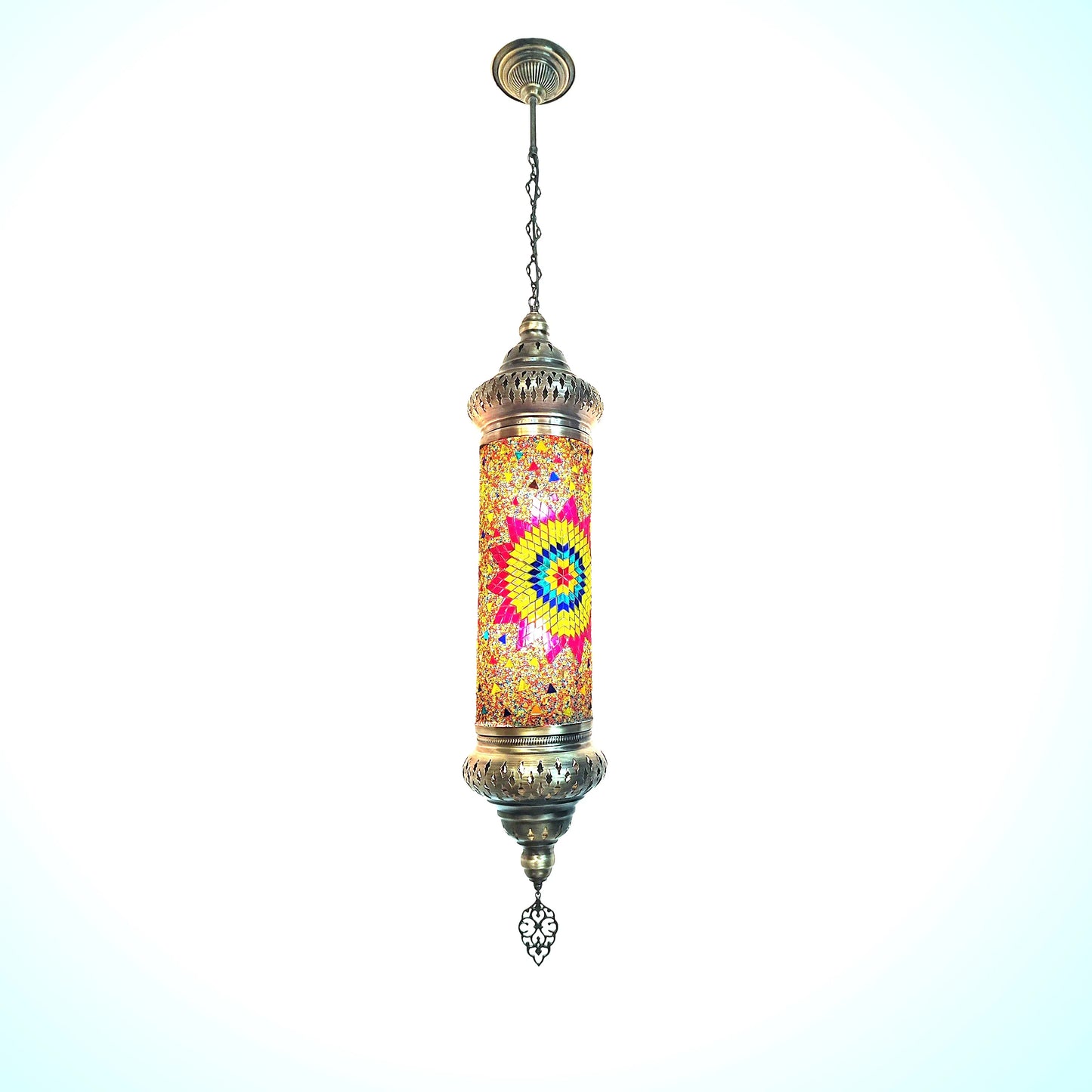 Angora Tantine Turkish Lamp | Blown Glass Turkish Pendant Hanging Lamps for Living Room (51.18")