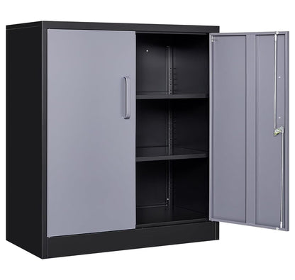 Nestora Storage Cabinet with Doors and Shelves,Display Cabinet with Glass Doors, Freestanding Kitchen Pantry Cabinet with Glass Doors and Shelves for Home Office, Pantry,Kitchen Bathroom