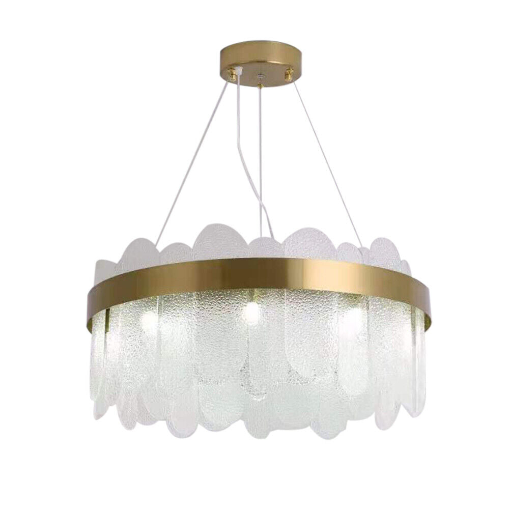 FETCOI Luxury LED Crystal Glass Pendant Lamp Luxury Chandelier Lighting Fixture Ceiling Light (9-Light)