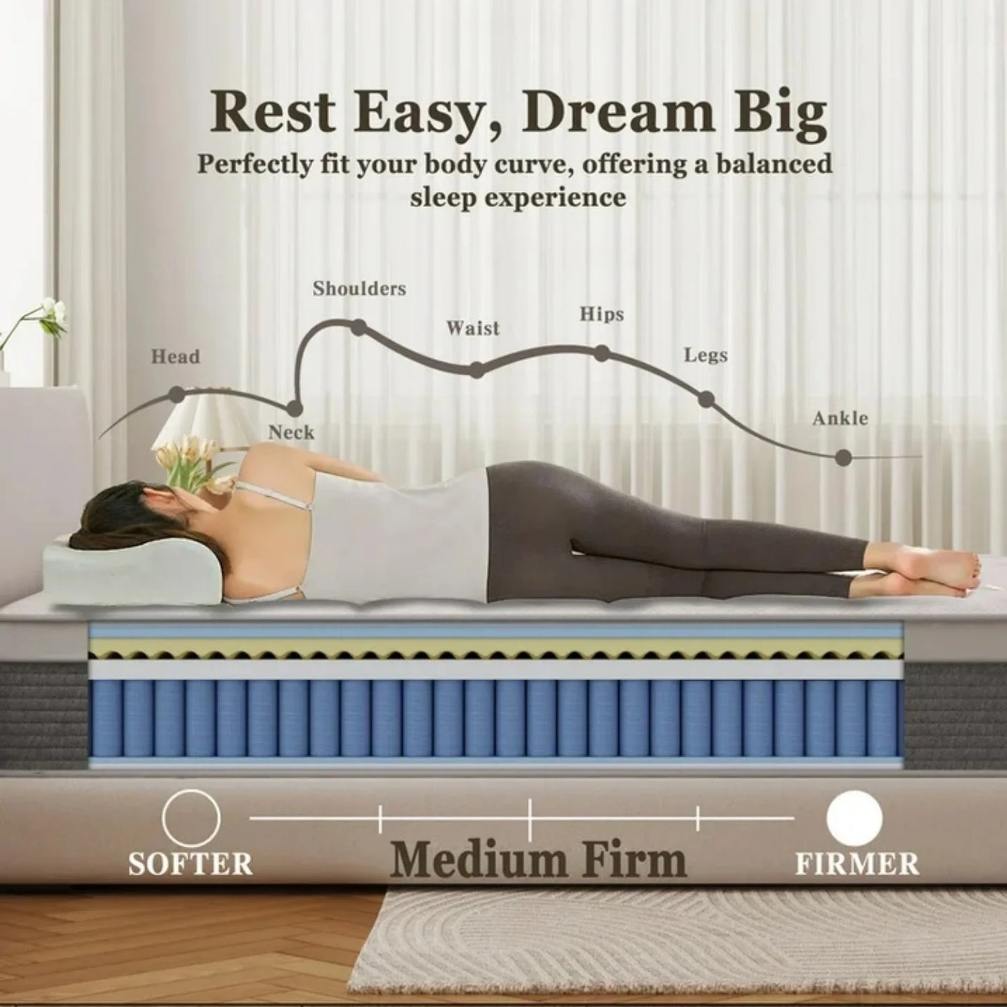 CIUANCE Twin Mattress,12 Inch Memory Foam Mattress in a Box,Memory Foam Euro Top Hybrid Cooling Sleep Fiberglass Free