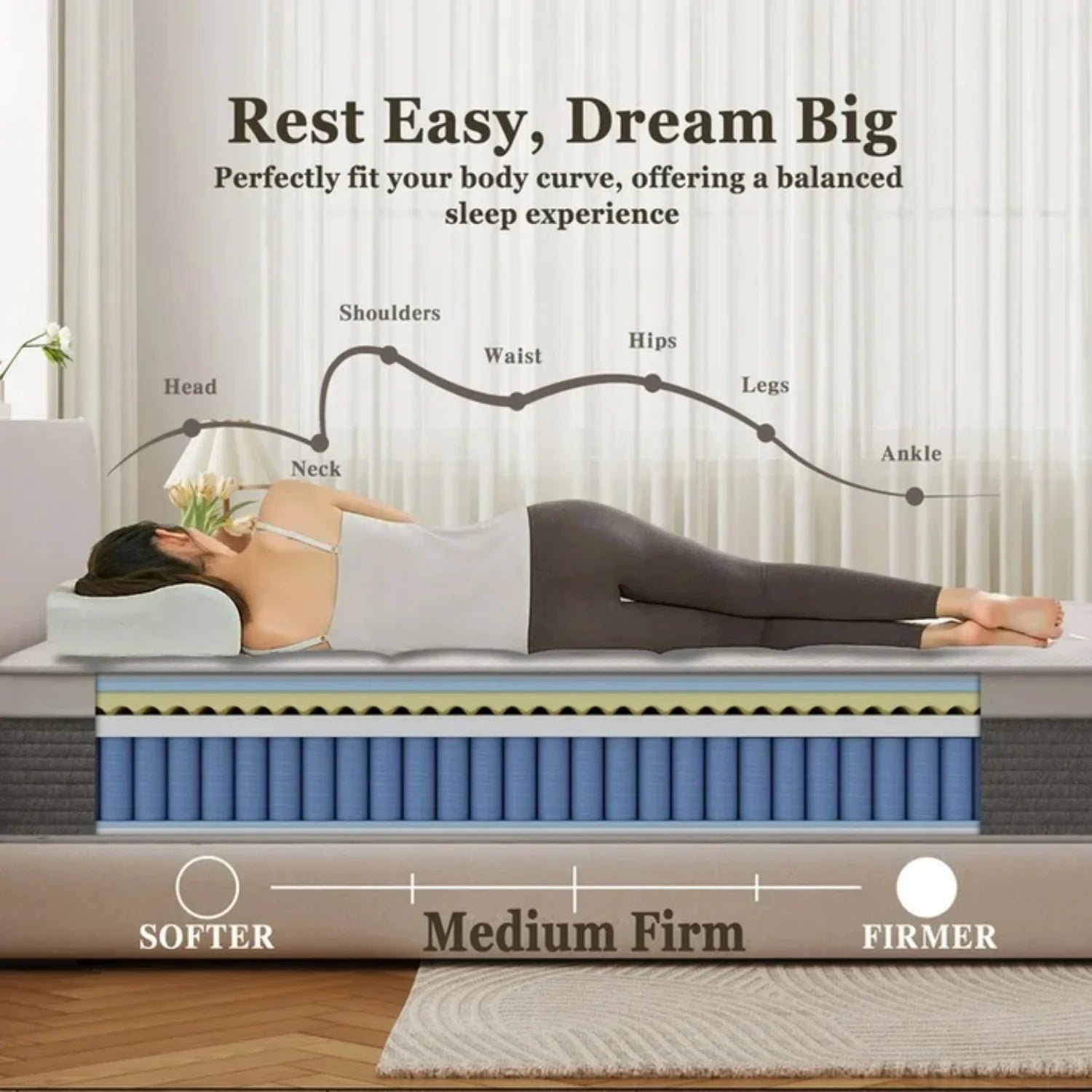 CIUANCE Twin Mattress,12 Inch Memory Foam Mattress in a Box,Memory Foam Euro Top Hybrid Cooling Sleep Fiberglass Free