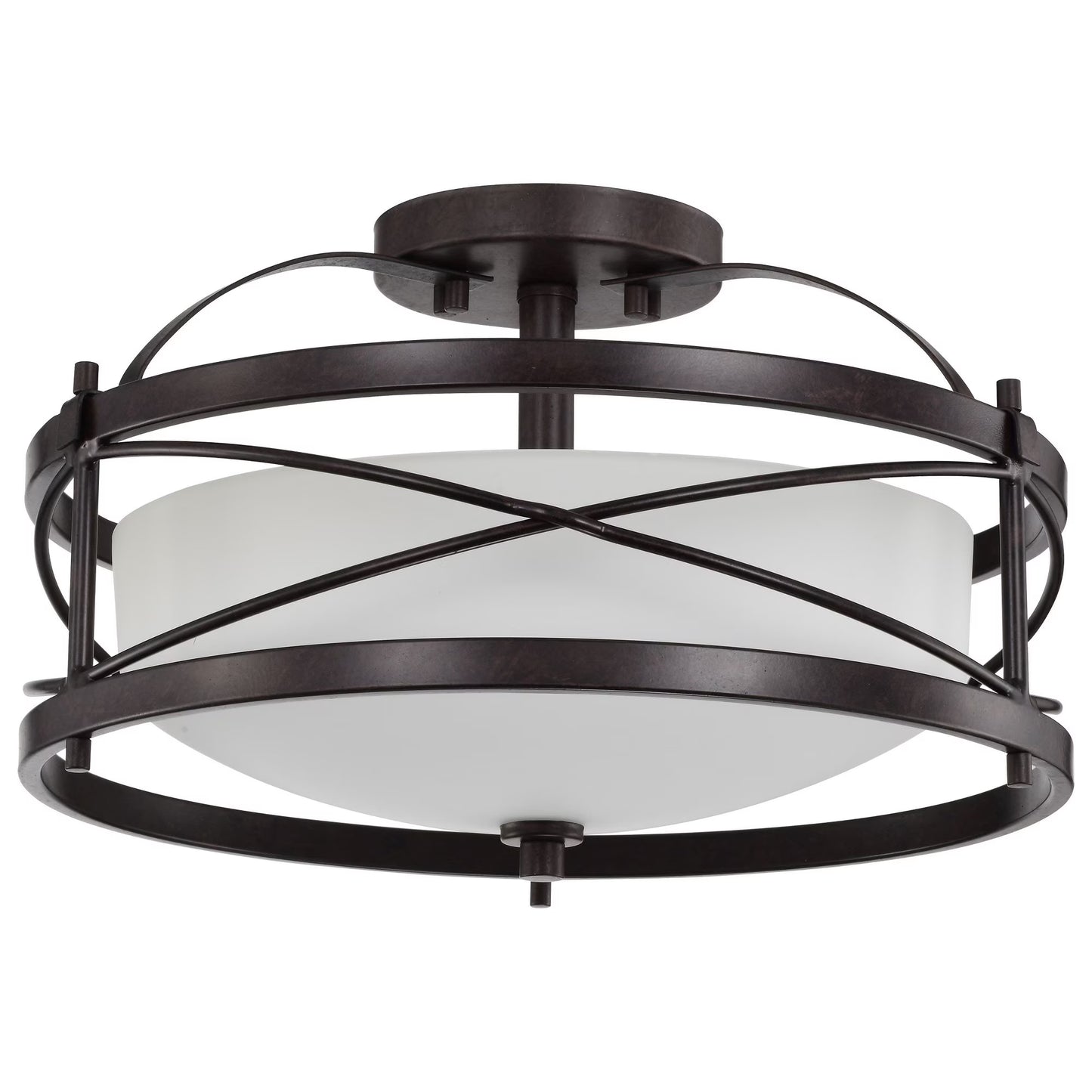 Nuvo 60-5335 - Ginger - 2 Light Semi Flush w/Etched Opal Glass
