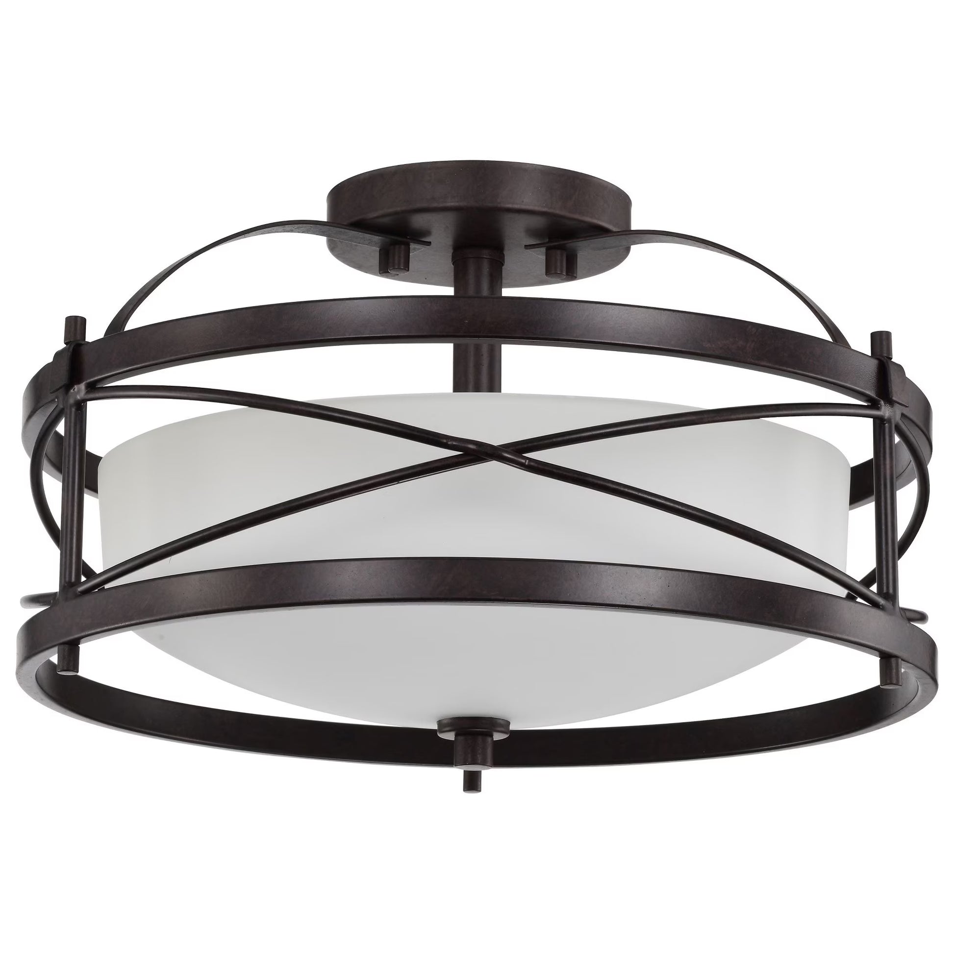 Nuvo 60-5335 - Ginger - 2 Light Semi Flush w/Etched Opal Glass