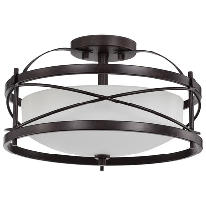 Nuvo 60-5335 - Ginger - 2 Light Semi Flush w/Etched Opal Glass