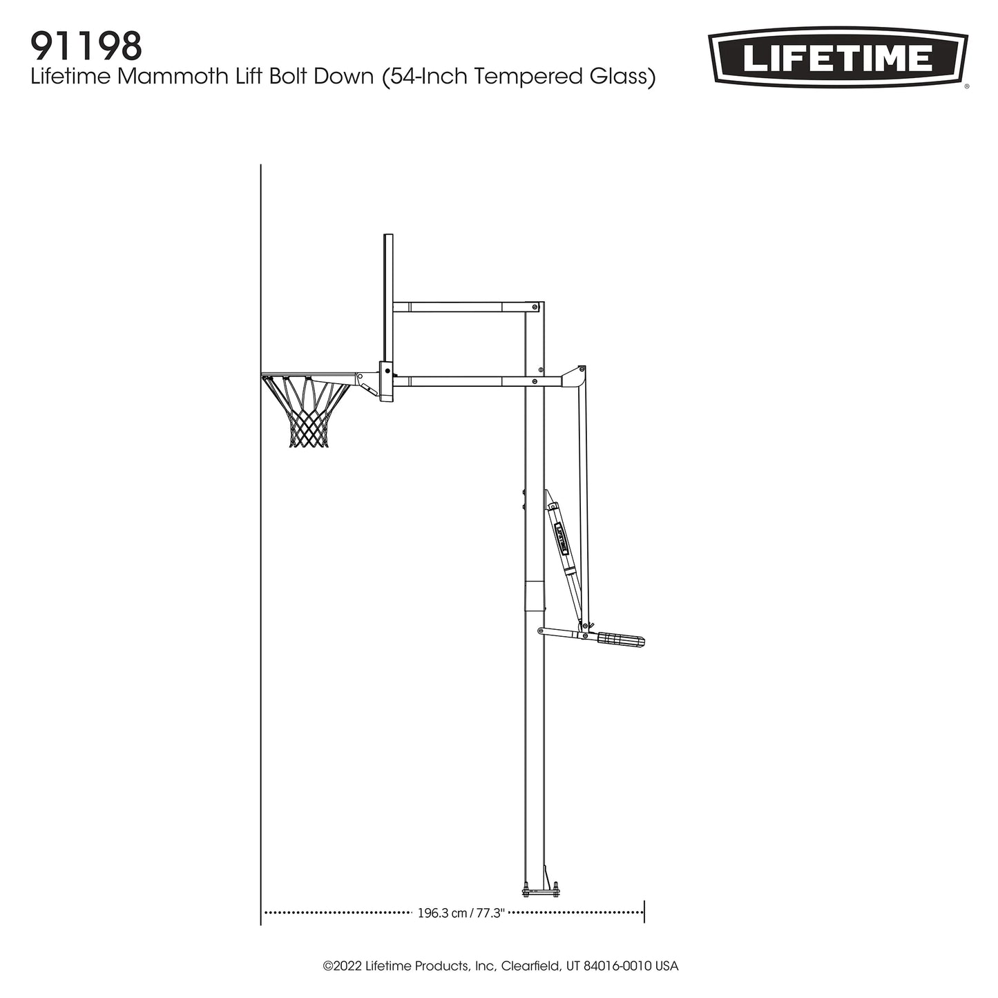 Lifetime Mammoth Lift Tempered Glass 54" Basketball System