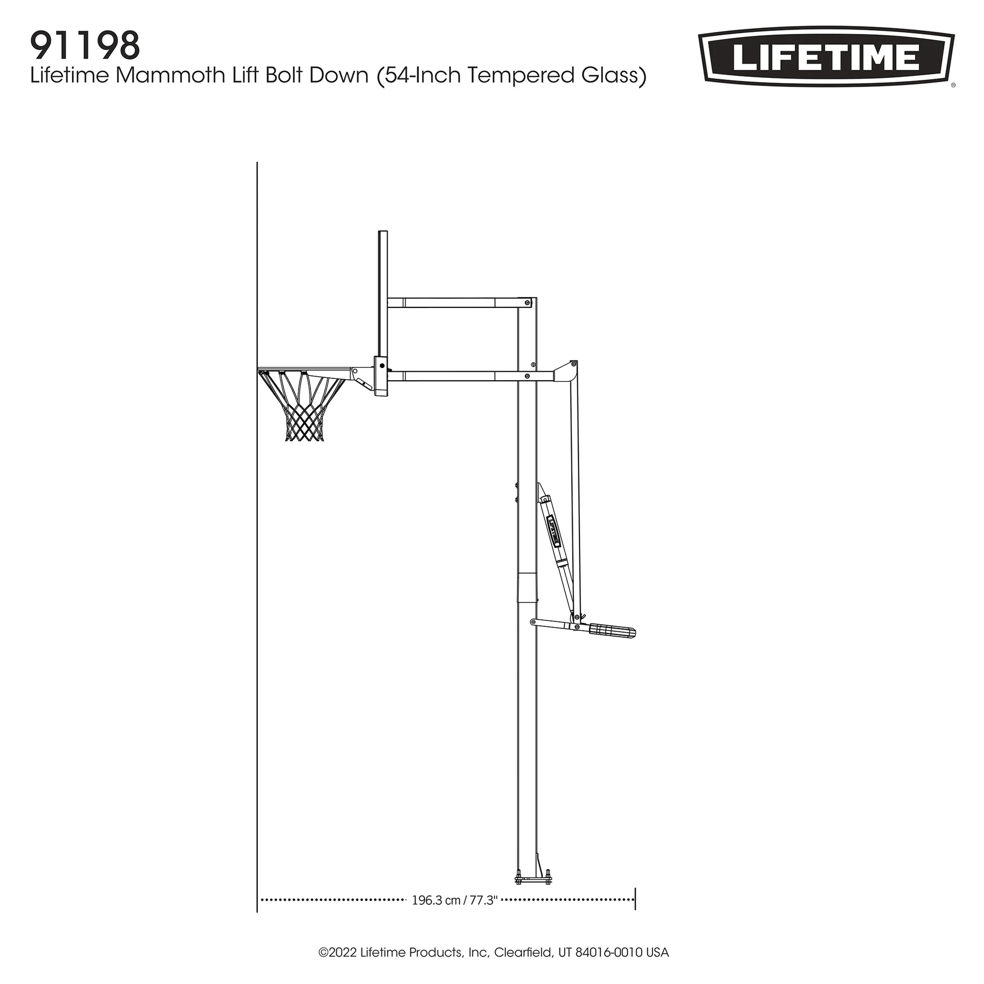 Lifetime Mammoth Lift Tempered Glass 54" Basketball System