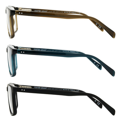 Design Optics by Foster Grant #815 Classic Plastic Square Reading Glasses, 3-pack