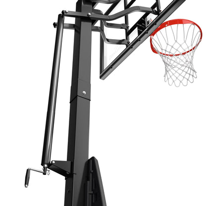 Spalding Ultimate Hybrid 54 In., Glass Portable Basketball Hoop System