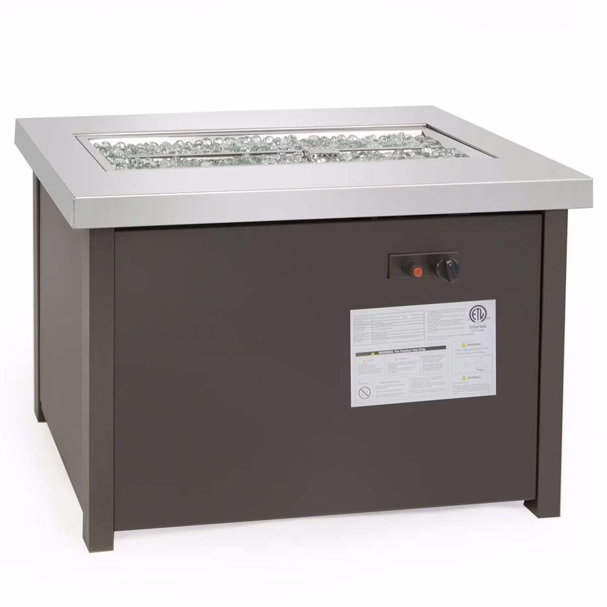 Barton Propane Fire Pit Table, 50000 BTU Gas Fire Pits Table with Lid & Glass Rock & Waterproof Cover, Outdoor Propane Firepit For Dining or Parties, Outside, Patio, Garden, Yard