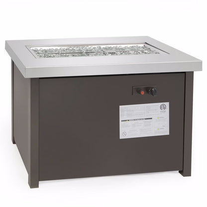 Barton Propane Fire Pit Table, 50000 BTU Gas Fire Pits Table with Lid & Glass Rock & Waterproof Cover, Outdoor Propane Firepit For Dining or Parties, Outside, Patio, Garden, Yard