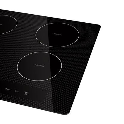 Empava 24" Electric Stove Induction Cooktop with 4 Power Boost Burners Smooth Surface Vitro Ceramic Glass in Black