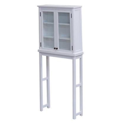 Alaterre Over the Toilet Storage, Space Saver, Glass Doors and Upper Cabinet, Dorset