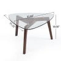 GDF Studio Mosier Mid-Century Modern Coffee Table with Glass Top, Walnut